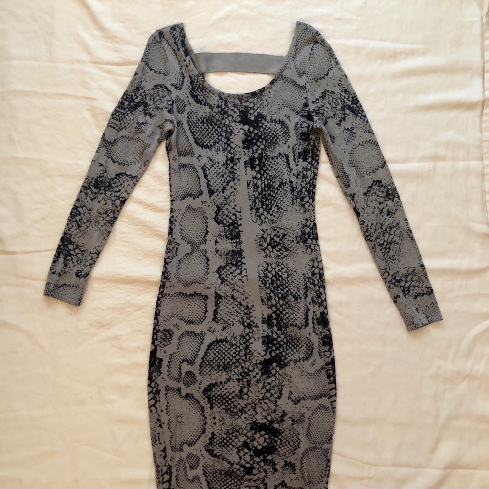 H&M Snakeskin Bodycon Maxi Dress